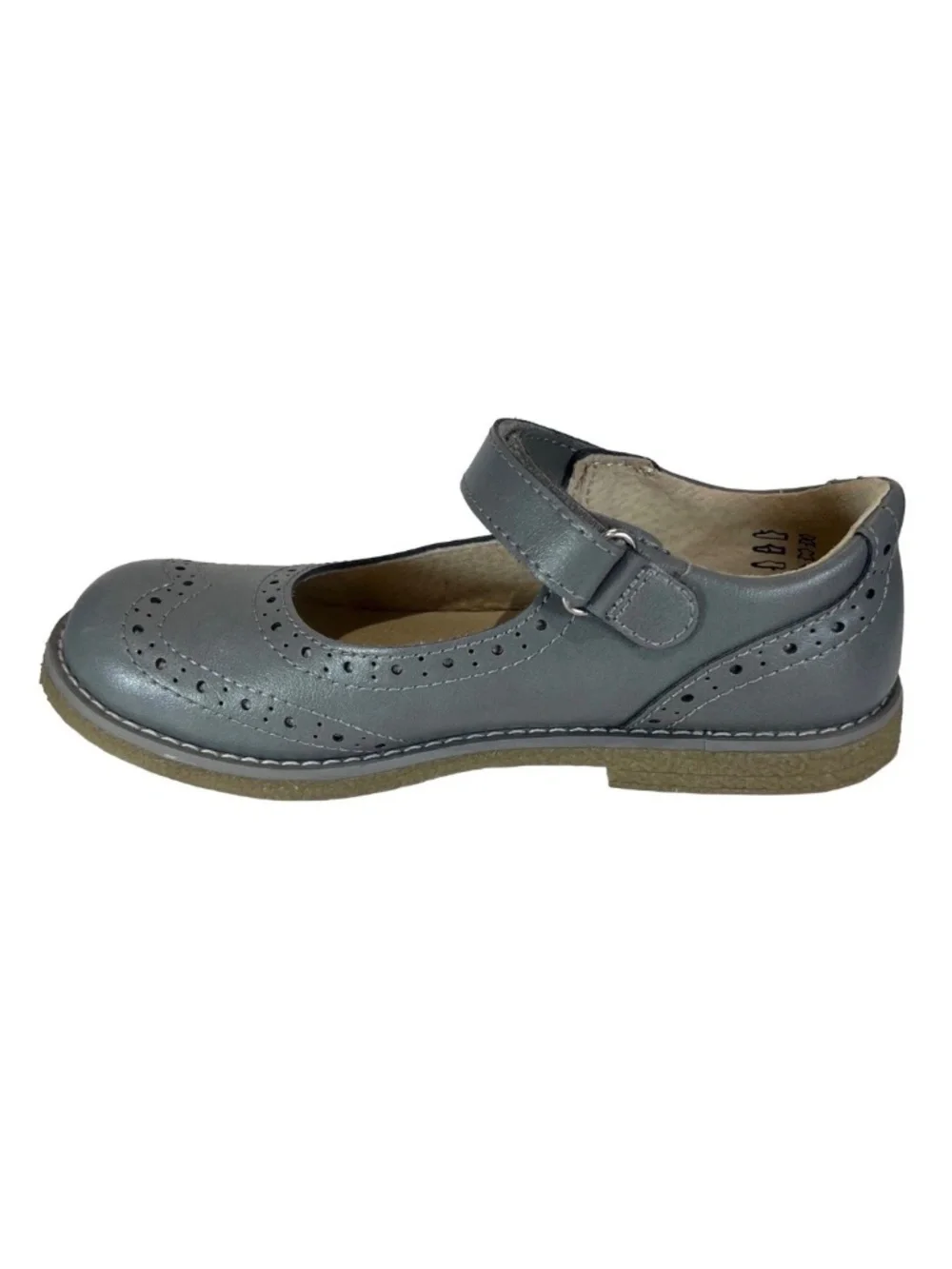 NWOT Footmates Lydia Gray Burnished Leather Mary Janes - Size 13
